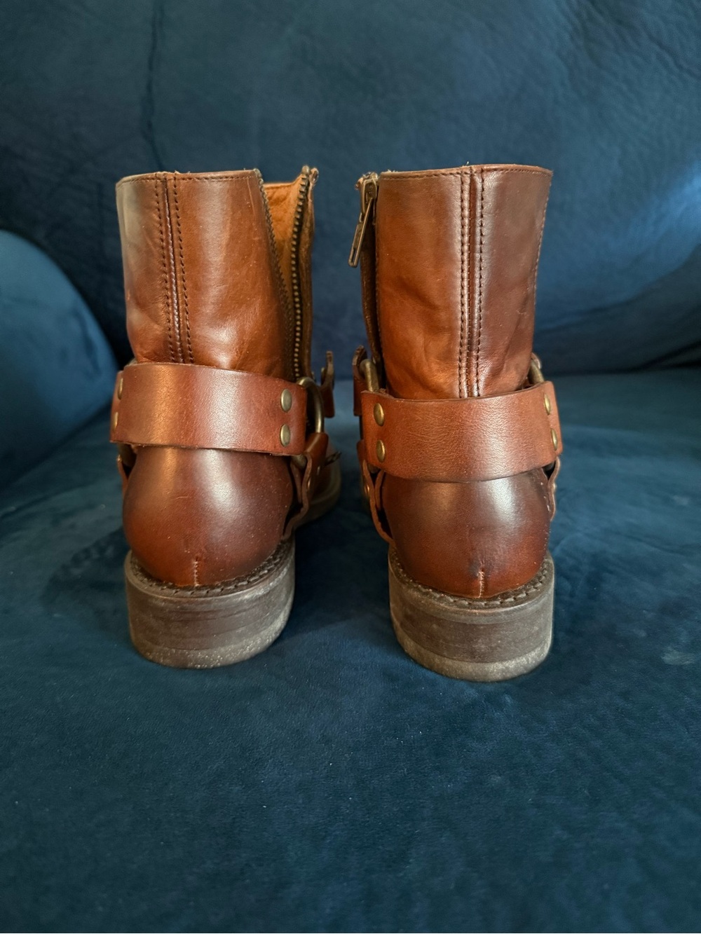 Frye Brown Leather Harness Ankle Boots - Picture 4 of 6
